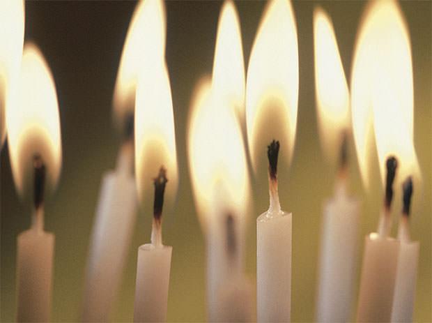 Close up of birthday candles