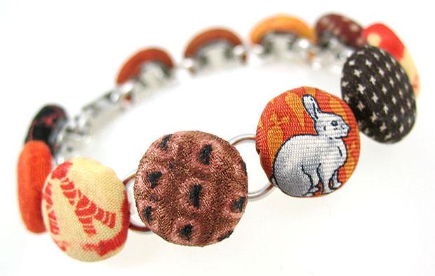 Fabric bracelet with bunny picture on it