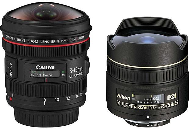 Canon and Nikon fisheye lenses