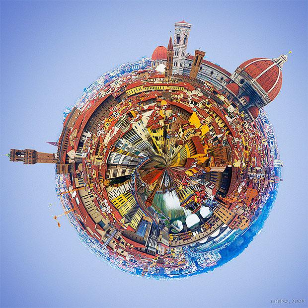 Stereographic projection of Florence