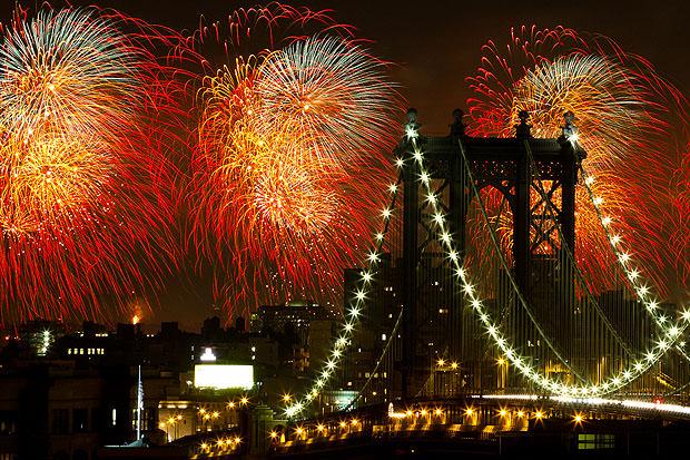 Fireworks over New York