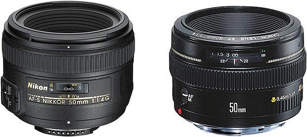 Nikon and Canon standard lenses