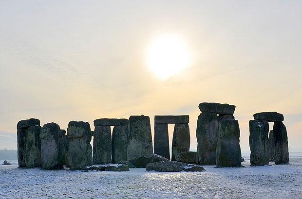 Stonehenge in the snow